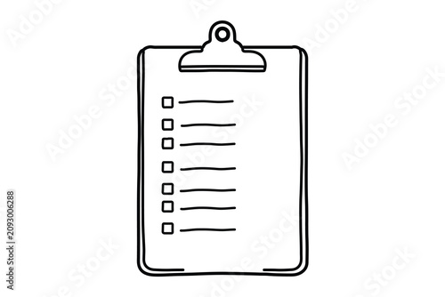 Office checklist clipboard continuous one line minimalist icon
