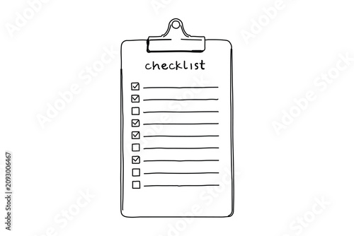 To do list clipboard continuous one line drawing vector illustration
