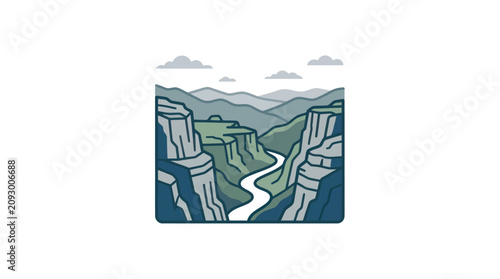 Canvastavla Cliffs on both sides river.
