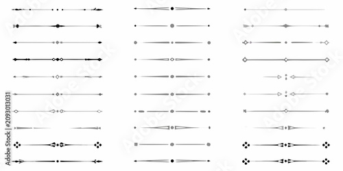 Konstfotografi Collection of hand drawn horizontal dividers and flourishes a vector illustratio