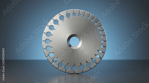 Wire gauge 3D render diameter measuring instrument designed for conductor sizing inspection and fabrication accuracy