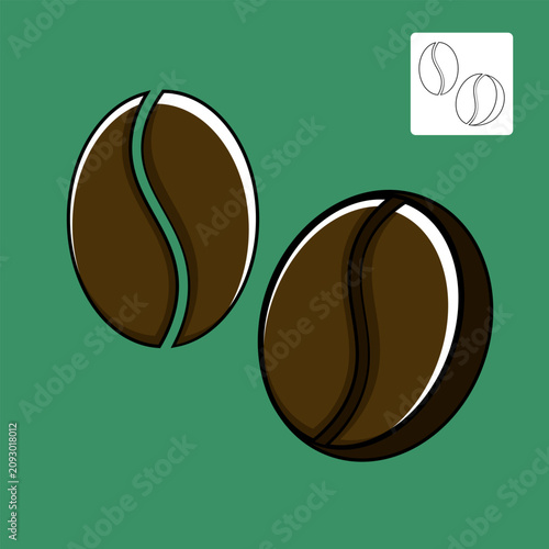 Graphic Coffee Beans Vector Illustration For Your Design