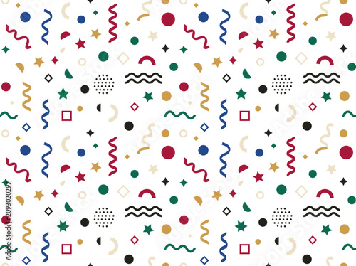 Εκτύπωση καμβά Vibrant Decorative Pattern Design featuring various shapes and colorful elements on a white background