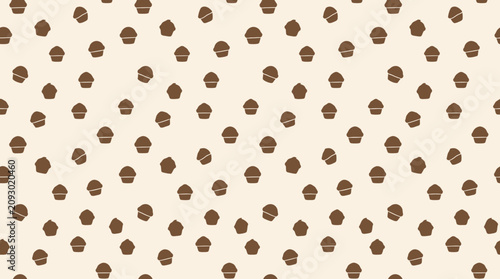 Canvas Print Decorative Pattern Design Features Brown Dots on Cream Background