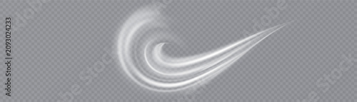 Glowing light swoosh stream with motion trail vector illustration