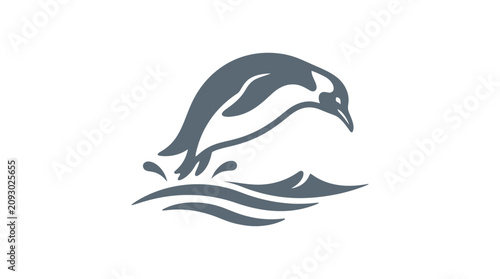 Fotografía Dolphin jumping out of water fast.