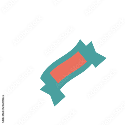 Teal and Coral Abstract Shape
