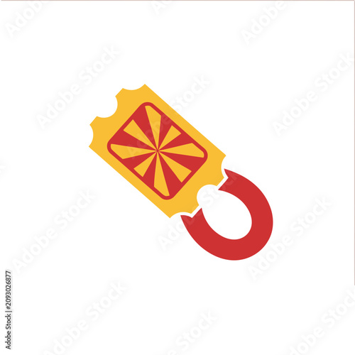 Yellow and red ticket icon