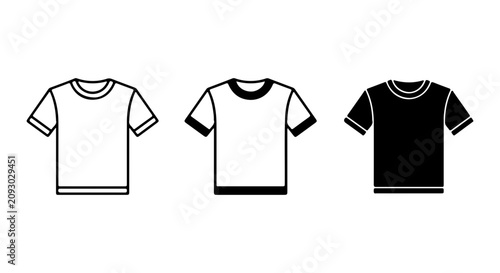 T-Shirt Icons, Apparel Vector Graphics, Clothing Symbols, Casual Wear Set