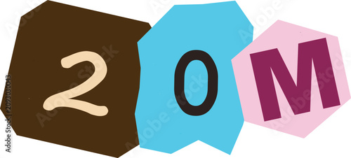 Obraz na płótnie Colorful 3d block letters spelling zoom with playful design Vector
