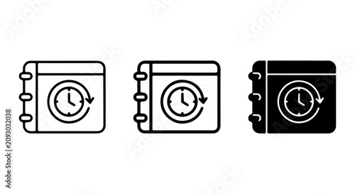 Konstfotografi Time Management Icons, History Log Vector Set, Chronology Record Symbols, Busine