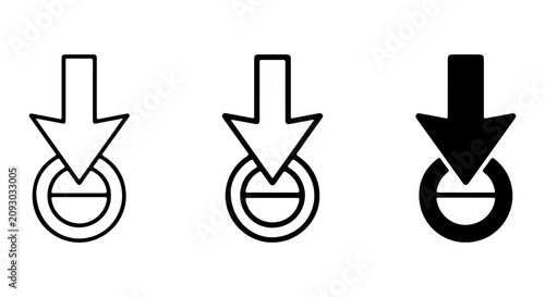 Bild auf Leinwand Download Icon Set, Down Arrow Symbol, Upload Button, Vector Graphics Collection