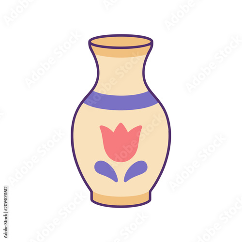 Vase with flower illustration