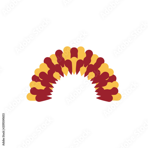 Abstract Fan Shape with Red and Yellow Elements