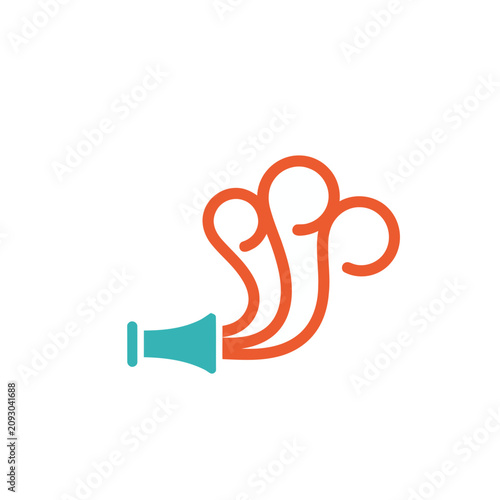 Abstract horn with sound waves