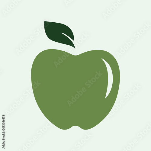 Green apple, fruit icon, fresh, natural, organic
