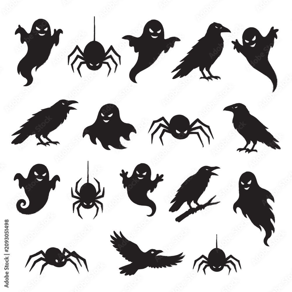 Obraz premium Spooky Halloween Silhouette Collection