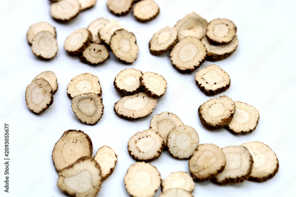Fototapeta premium Angelica dahurica or Bai Zhi root slices