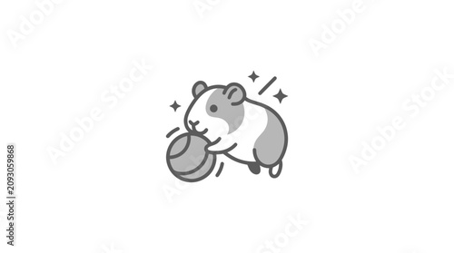 Slika na platnu Cute Hamster Holding a Coin.