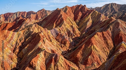 Canvastavla Zhangye danxia landform geological park in gansu province, china