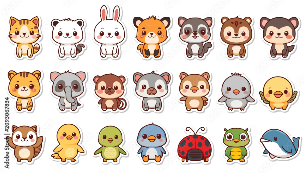 Fototapeta premium set of cartoon animals