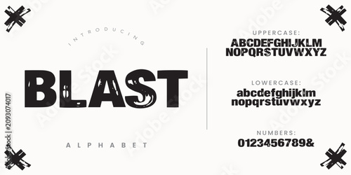 Blast Grunge Brush Font Distressed Urban Style for Streetwear and Sports Design