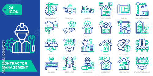 Foto Contractor Management icon collection set