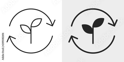 Photos Sustainability Icon represents eco-friendly living, renewable practices, and environmental responsibility