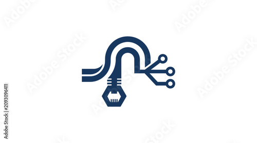 Foto Electric Plug with Wire and Prongs.