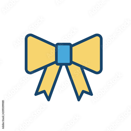 Yellow and blue bow icon