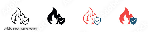 Fotografie Fire Safety Icon Set