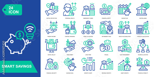 Billede på lærred Smart Savings icon collection set