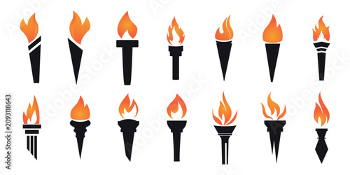 Konstfotografi Set of fire flames