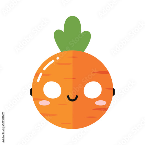Adorable Orange Carrot Vector Illustration with Kawaii Expression