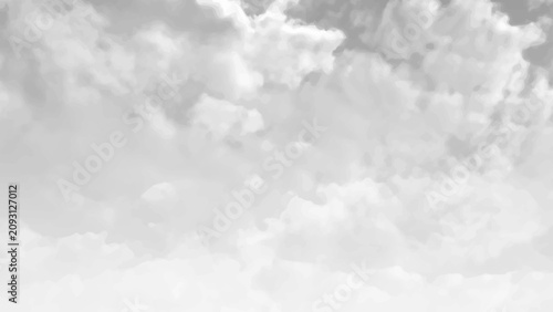 Cuadro en lienzo Dramatic clouds in a striking black and white sky, hinting at stormy weather with voluminous cumulus formations, creating an atmospheric view