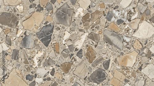 Foto Warm taupe marble stone displays soft neutral bands and smooth polished layers c