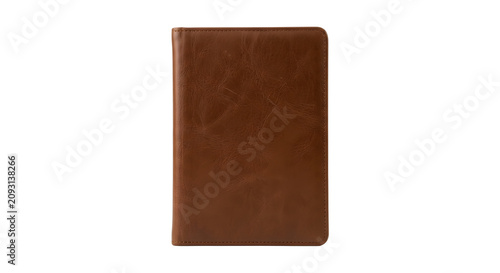 Fotografie Blank classic brown leather notebook cover mockup