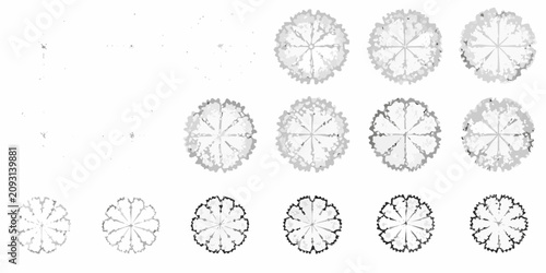 Cuadro en lienzo tree plan views collection in grayscale view
