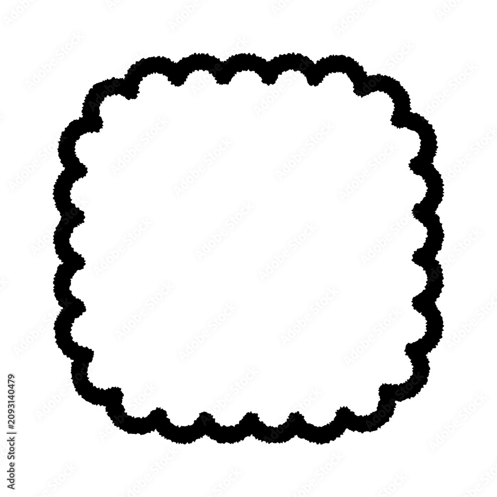 Naklejka premium Crayon Ouline Scalloped Edges