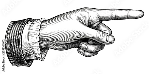 Konstfotografi Vintage pointing hand illustration