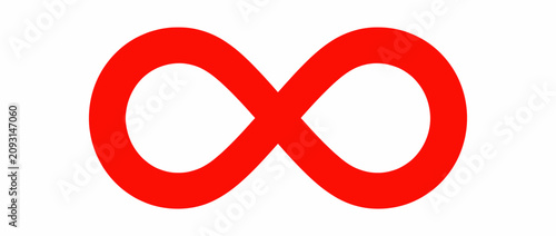 Tableau sur toile Red infinity symbol representing eternal loop and endlessness