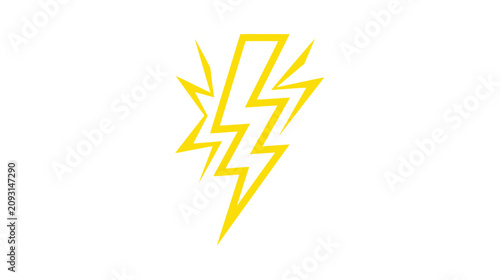 Foto Stylized yellow lightning bolt with sparks of electricity