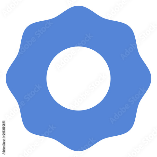 Abstract Organic Shape Collection 022 - Blue Geometric Gear Ring Shape Vector