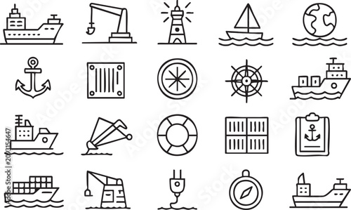 Global Shipping and Freight Transport Symbols for Supply Chain Design