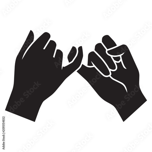 Vector illustration of a pinky promise hand gesture icon
