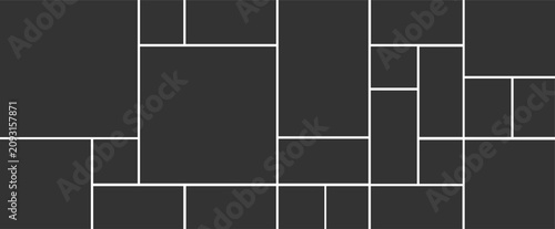 Fotografia Creative vector Template Collage consisting of 22 frames for a photo of a square and rectangular shape