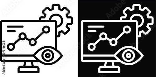 Foto monitoring Two-tone version in black and white background