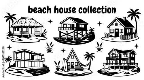 Fotografie collection of coastal beach houses featuring tropical villas stilt homes seaside