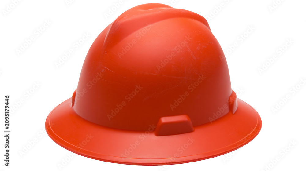 Fototapeta premium Orange hard hat safety helmet construction head protection