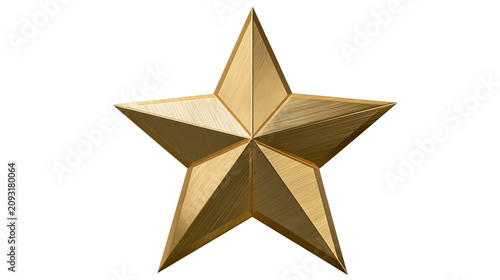 Fotografija Golden five-pointed star with brushed texture